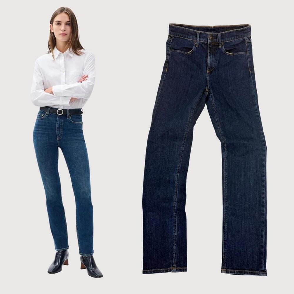 Rag & Bone Slim Straight Jeans Dark Blue Wash Size 26